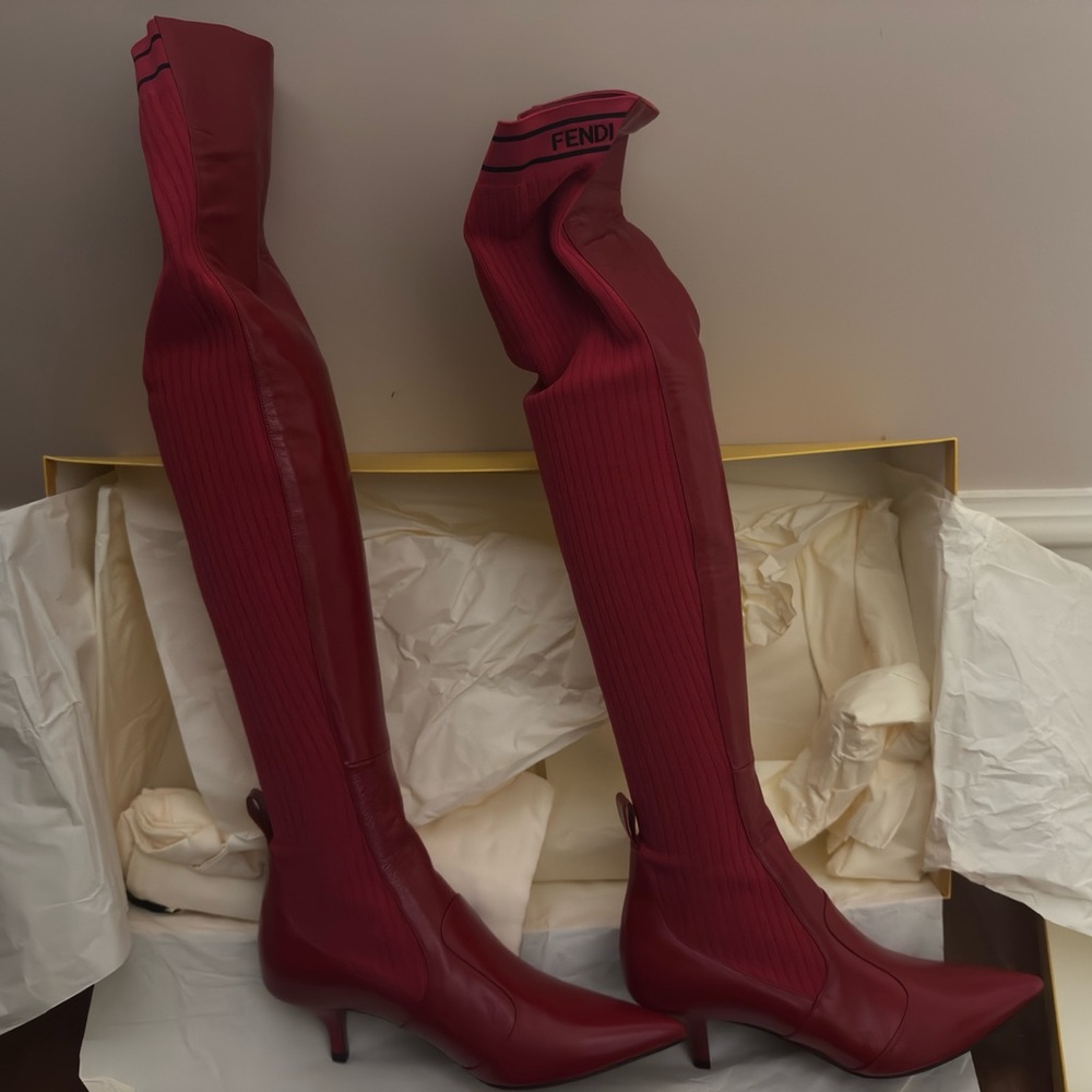Fendi Red Ankle Boots - Picture 4 of 6